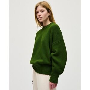 Babaa No16 Sweater Womens One Size OS Pine Green Spanish Cotton Chunky Loose Fit